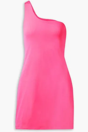 GIRLFRIEND COLLECTIVE Bianca one-shoulder stretch -jersey tennis dress - Pink