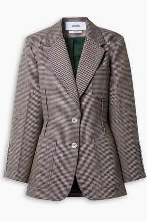 Christopher John Rogers Checked wool-blend blazer - Neutral