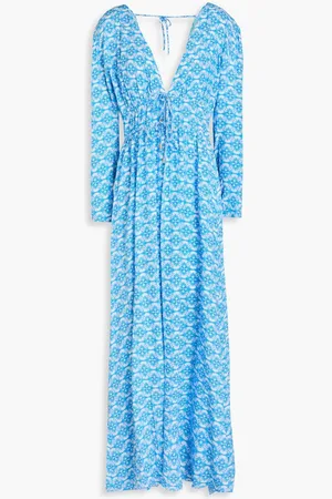 Melissa Odabash Farrah printed voile kaftan - Blue