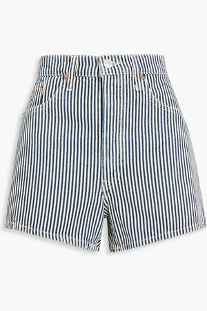 RE/DONE 90s striped denim shorts - Blue