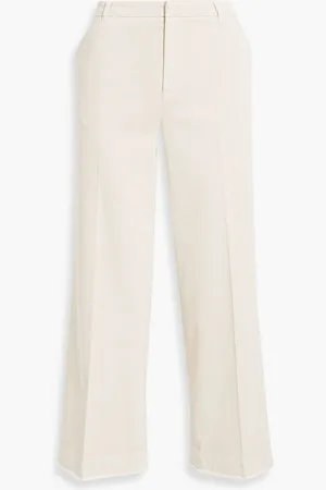 ATM Anthony Thomas Melillo Cropped cotton-blend twill wide-leg pants - Neutral