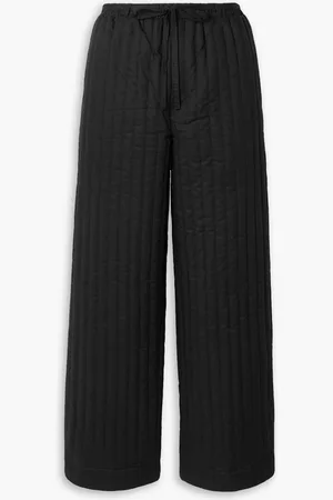 Deiji Studios The Straight padded quilted linen and cotton-blend straight-leg pants