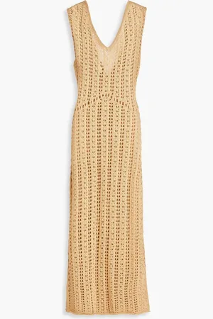 Savannah Morrow Tallara pointelle-knit Pima cotton midi dress - Neutral