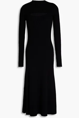 Safiyaa Convertible ribbed-knit midi dress