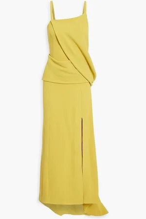 BITE Page wrap-effect wool-blend crepe gown