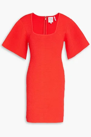 Hervé Léger Ribbed-knit mini dress - Red