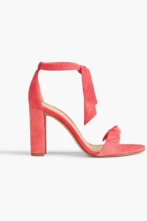 ALEXANDRE BIRMAN Clarita Bloc 90 bow-embellished suede sandals - Orange