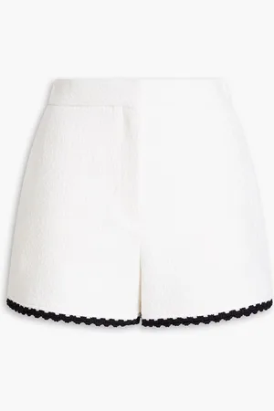 Maje Bouclé-tweed shorts - White
