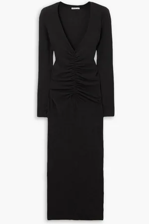 James Perse Ruched cotton-blend jersey midi dress