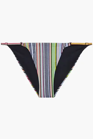 ONIA Hannah metallic striped low-rise bikini briefs