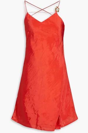 REJINA PYO Sabine embellished crinkled satin mini dress