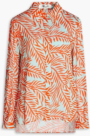 Diane von Furstenberg Printed crepe de chine shirt - Blue
