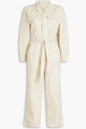 ALEX MILL Mel slub cotton and linen-blend twill jumpsuit - White