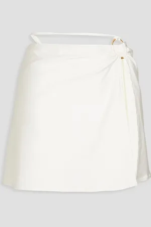 Cult Gaia Harley tie-detailed embellished satin-jersey coverup - White