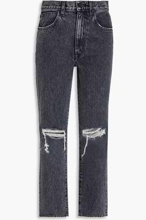 SLVRLAKE Dylan distressed high-rise slim-leg jeans