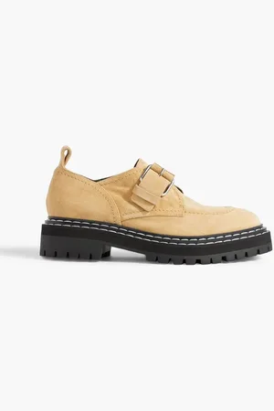 Proenza Schouler Buckled suede brogues - Neutral