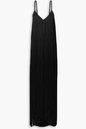 Alexander Wang Fringed grosgrain-trimmed tulle maxi dress