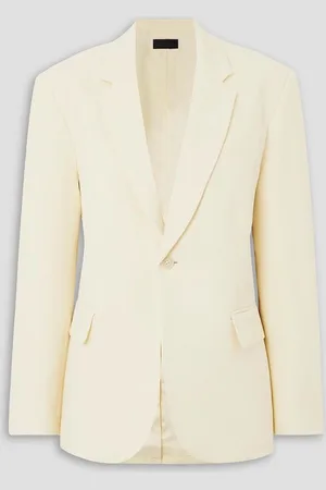 NILI LOTAN Francoise oversized linen and cotton-blend blazer - White