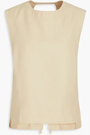 Loulou Studio Vomo cutout twill top - Neutral