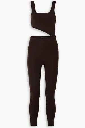 Zeynep Arcay Cutout stretch-knit jumpsuit - Brown