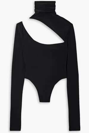 LAQUAN SMITH Cutout stretch-jersey turtleneck thong bodysuit