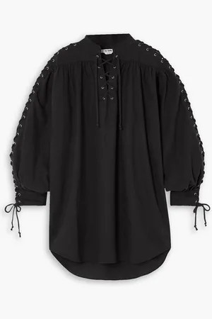 RE/DONE Pirate lace-up linen and cotton-blend mini dress