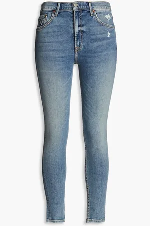 GRLFRND Kendall distressed high-rise skinny jeans - Blue