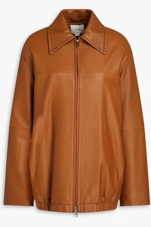Vince Oversized leather jacket - Brown