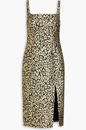 Carolina Herrera Metallic jacquard midi dress