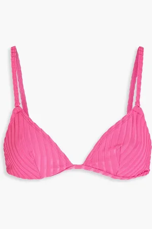 Solid The Lulu ribbed recycled triangle bikini top