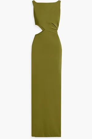 Nicholas Cutout draped jersey gown - Green