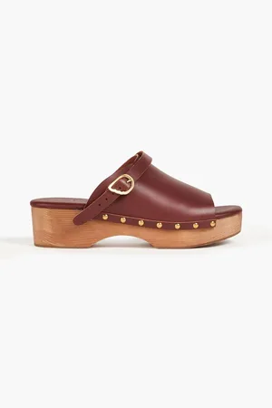 Ancient Greek Sandals Studded leather clogs - Brown