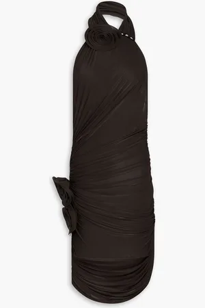 MAGDA BUTRYM Ruched jersey halterneck mini dress