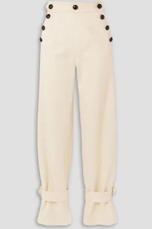 Anna Mason Blondine button-detailed tapered jeans - White