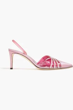 Giuseppe Zanotti Faux leather, suede and PVC slingback pumps - Pink
