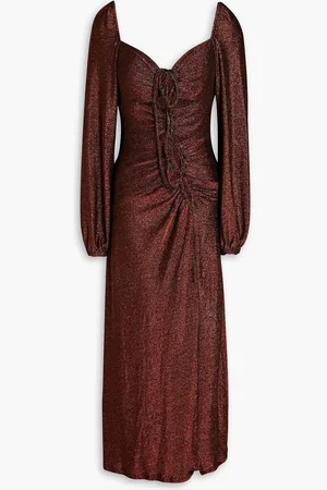 Nicholas Cutout metallic stretch-jersey midi dress - Metallic