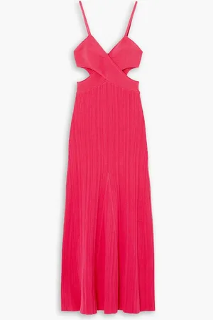 Anna Quan Sabrina cutout ribbed cotton-blend midi dress - Pink