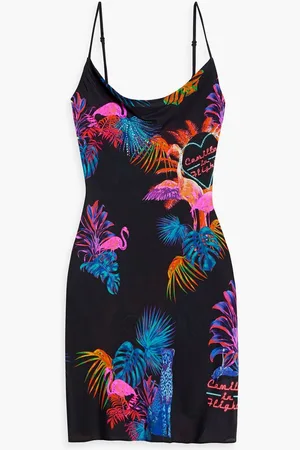 Camilla Crystal-embellished printed silk mini dress