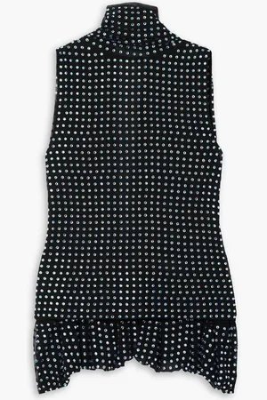16Arlington Blair open-back crystal-embellished draped crepe turtleneck top