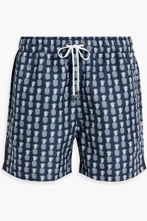 ONIA Charles mid-length printed swim shorts - Blue