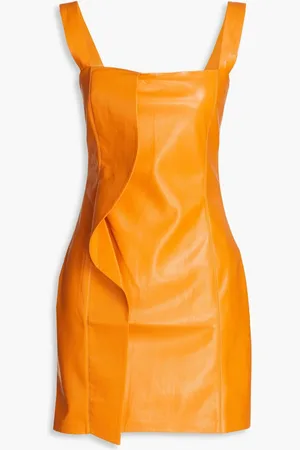 Nanushka Inara ruffled vegan leather mini dress