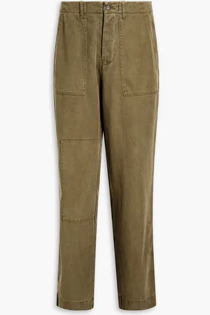 OFFICINE GENERALE Lyocell-gabardine pants - Green