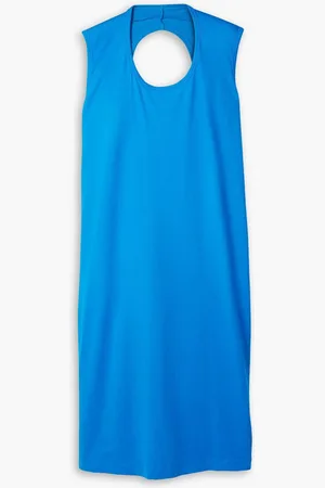 Maison Margiela Cutout cotton-jersey midi dress - Blue
