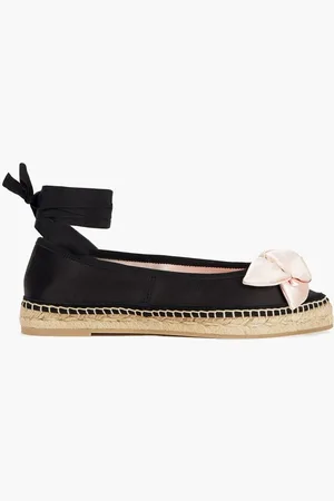 Roger Vivier Rose Button grosgrain-trimmed satin espadrilles