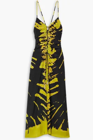 Altuzarra Chikadi ruched cutout tie-dyed silk crepe de chine maxi dress