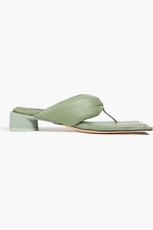 Miista Anais gathered leather sandals - Green