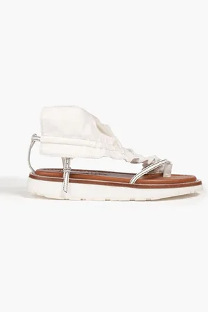 ZIMMERMANN Ruffled leather sandals - White