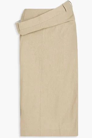 Jacquemus Vela draped linen pencil skirt - Neutral