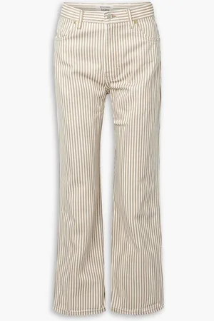 Reformation Cowboy striped high-rise straight-leg jeans
