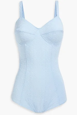 Lisa Marie Fernandez Seersucker swimsuit - Blue